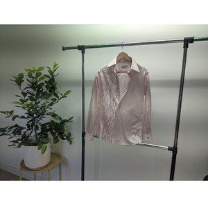 Maxwell Clothiers - white with pink, red, green striped dress shirt